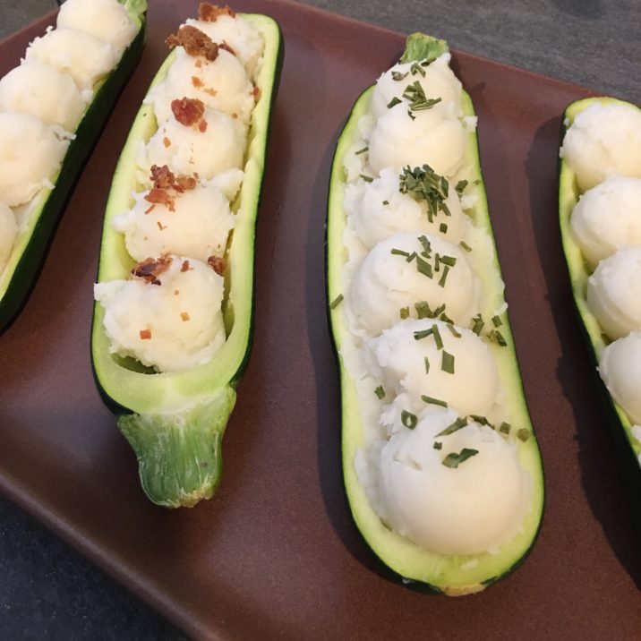 Mashed Potato Zucchini Boats by The Allergy Chef