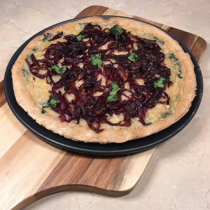 Gluten Free Spinach & Onion Pizza by The Allergy Chef
