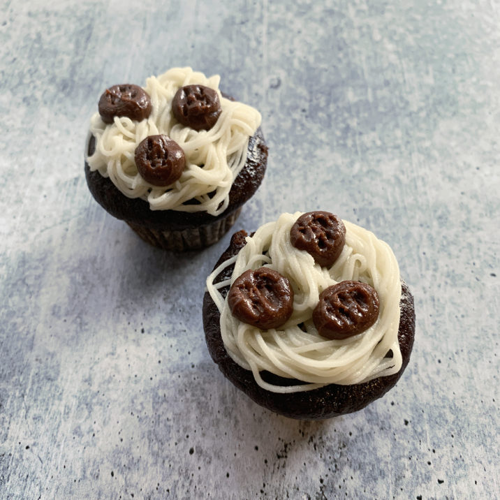Spaghetti & Meatballs Cupcakes by The Allergy Chef