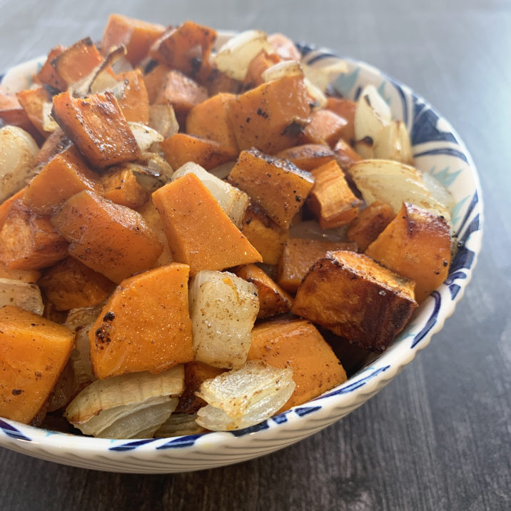 Maple & Onion Sweet Potatoes by The Allergy Chef