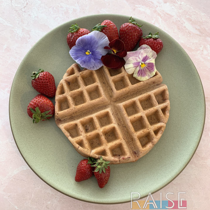 Gluten Free Vegan Strawberry Rose Waffles by The Allergy Chef