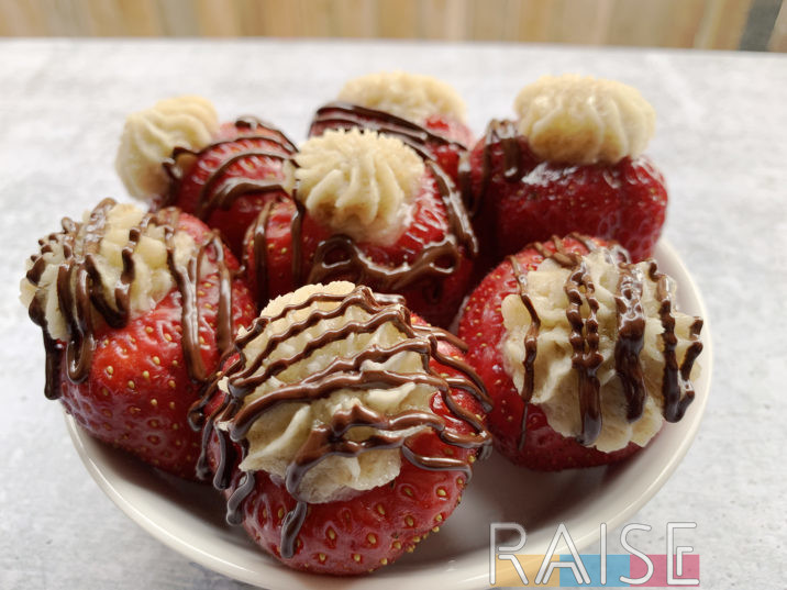 Gluten Free Vegan Cake Stuffed Strawberries by The Allergy Chef