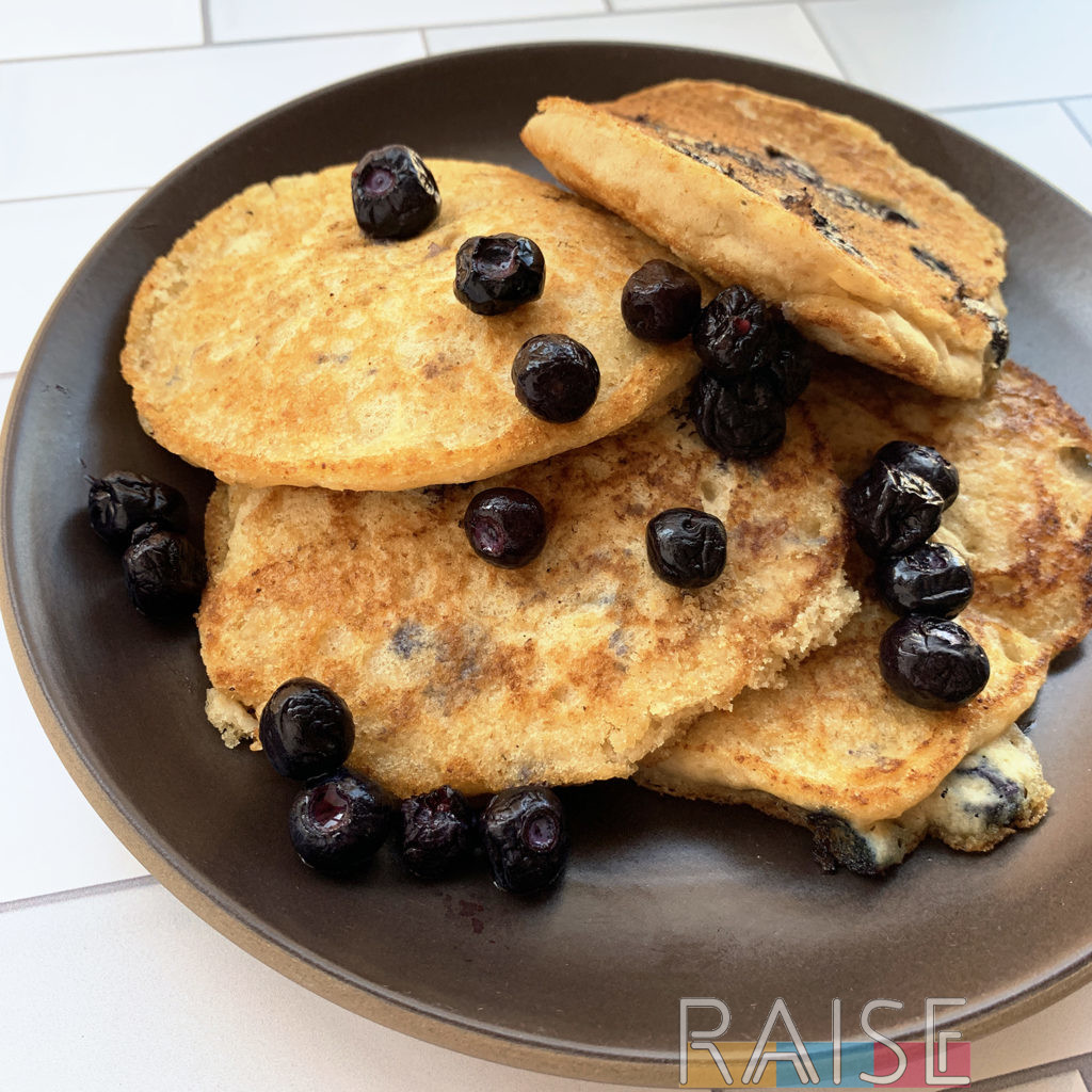 Gluten Free Vegan Lemon Blueberry Pancakes by The Allergy Chef