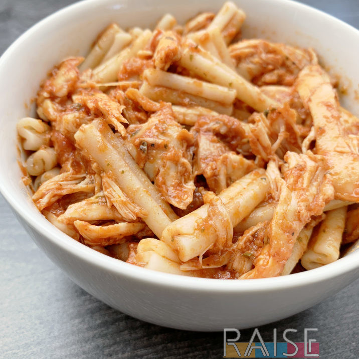 Gluten Free, Top 8 Allergy Free BBQ Chicken Pasta by The Allergy Chef