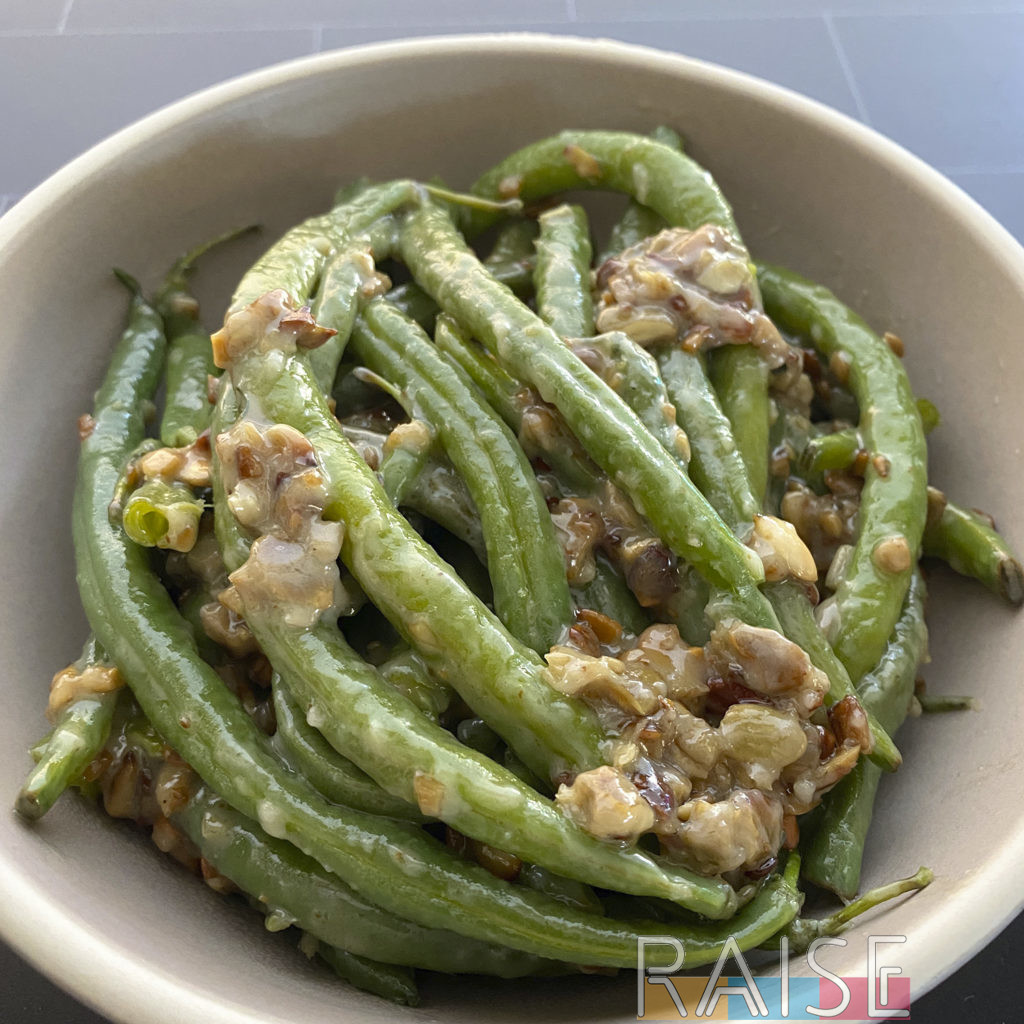 Gluten Free Easy Vegan Cheesy Green Beans by The Allergy Chef