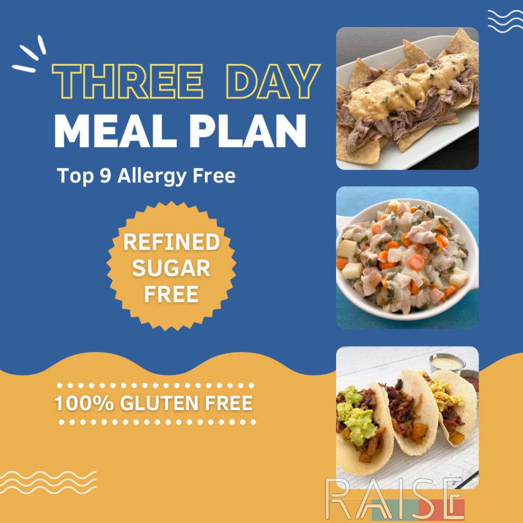 Three Day Refined Sugar Free Meal Plan (Gluten Free, Top 8 Allergy Free) by The Allergy Chef