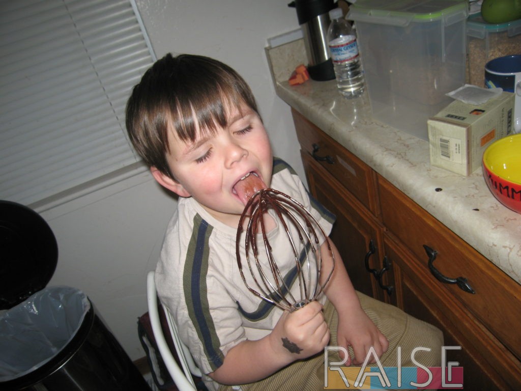 Kid Two Sampling Brownie Batter by The Allergy Chef